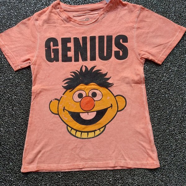 Shirt Sesame Street maat 122/128 oranje/rose