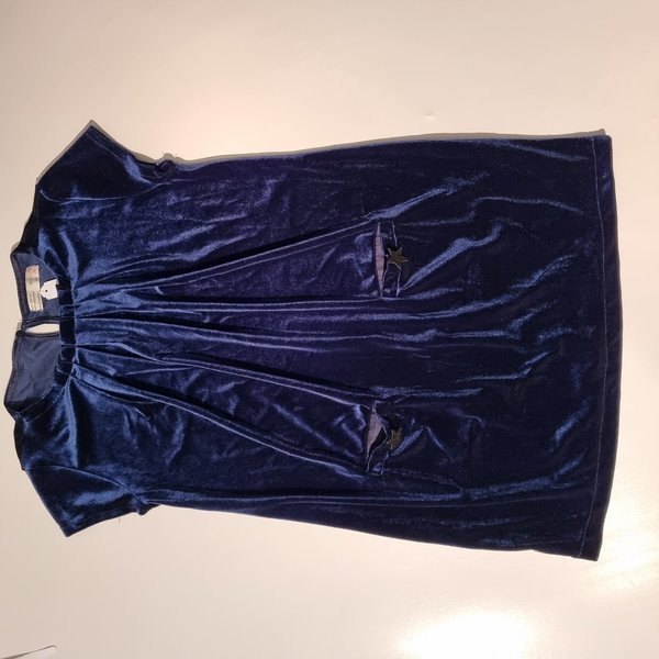 Jurk Zara Girls maat 152 blauw fluweel met 2 zakjes met een sterretje